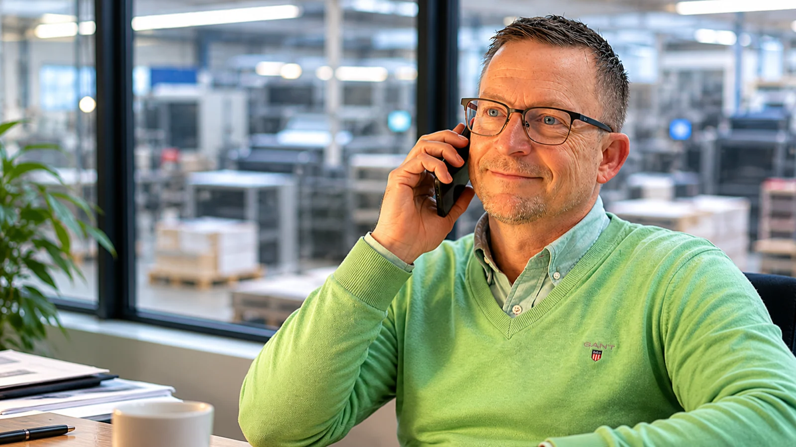 Mats på Norrmalmstryckeriet svarar i telefon
