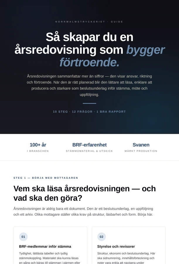 Förhandsvisning av guiden Så skapar du en årsredovisning som bygger förtroende (PDF)