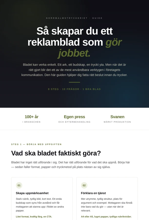 Förhandsvisning av guiden Så skapar du ett reklamblad som gör jobbet (PDF)