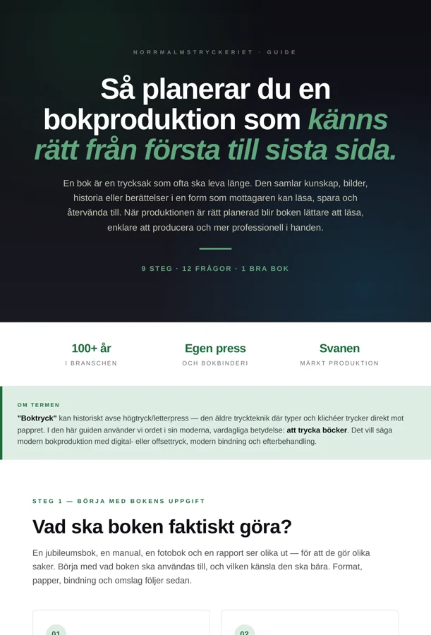 Förhandsvisning av guiden Så planerar du en bokproduktion (PDF)