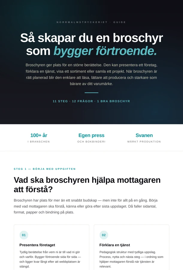 Förhandsvisning av guiden Så skapar du en broschyr som bygger förtroende (PDF)