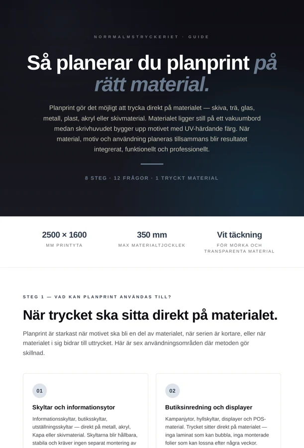 Förhandsvisning av guiden Så planerar du planprint på rätt material (PDF)