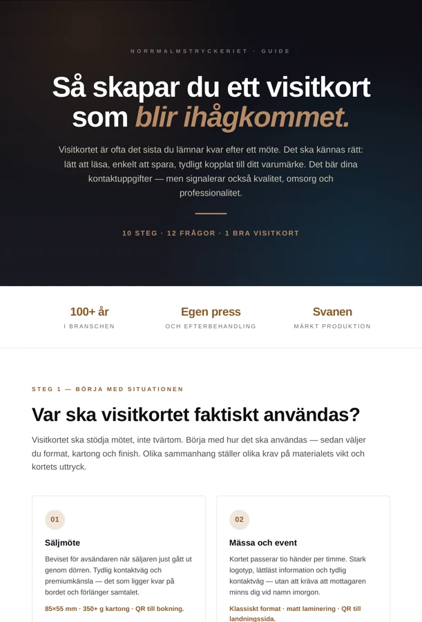 Förhandsvisning av guiden Så skapar du ett visitkort som blir ihågkommet (PDF)